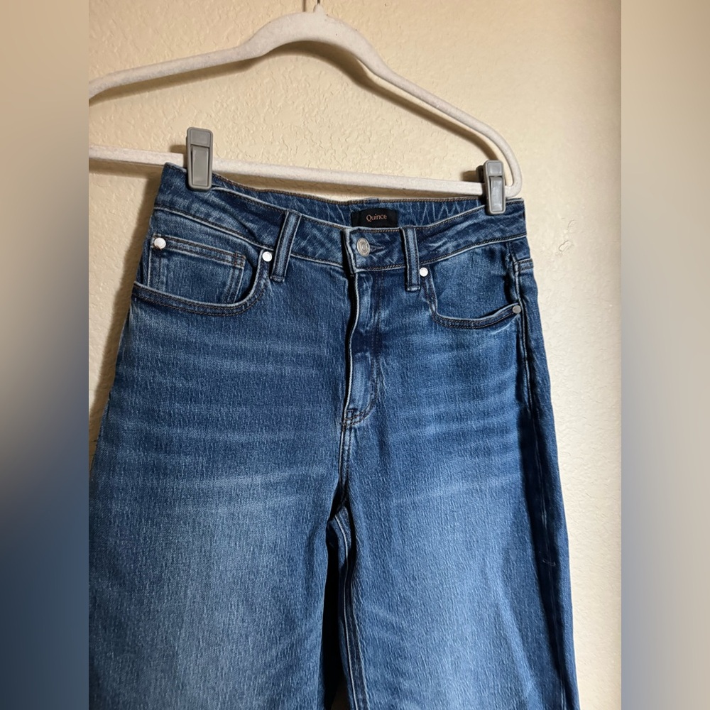 Quince Bella Stretch Barrel Jeans Size 27 in Atlantic Blue - Picture 4 of 11